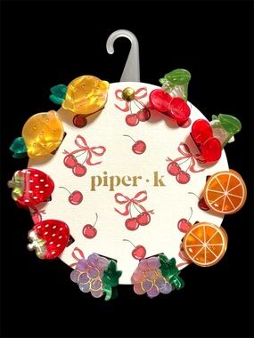 NWT•piper·k Fruit Mix Hair Clip 10 piece Set